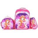 KIT BOLSA 3 PEÇAS ESCOLAR INFANTIL  [BOLSA, LANCHEIRA E ESTOJO] ESTAMPA 3D COM LUZES DE LED