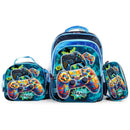KIT BOLSA 3 PEÇAS ESCOLAR INFANTIL  [BOLSA, LANCHEIRA E ESTOJO] ESTAMPA 3D COM LUZES DE LED