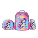 KIT BOLSA 3 PEÇAS ESCOLAR INFANTIL  [BOLSA, LANCHEIRA E ESTOJO] ESTAMPA 3D COM LUZES DE LED