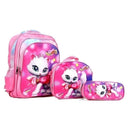KIT BOLSA 3 PEÇAS ESCOLAR INFANTIL  [BOLSA, LANCHEIRA E ESTOJO] ESTAMPA 3D COM LUZES DE LED